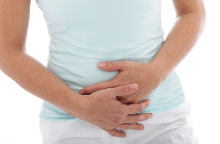 One of the signs of cystitis in a woman is aching pain in the lower abdomen.